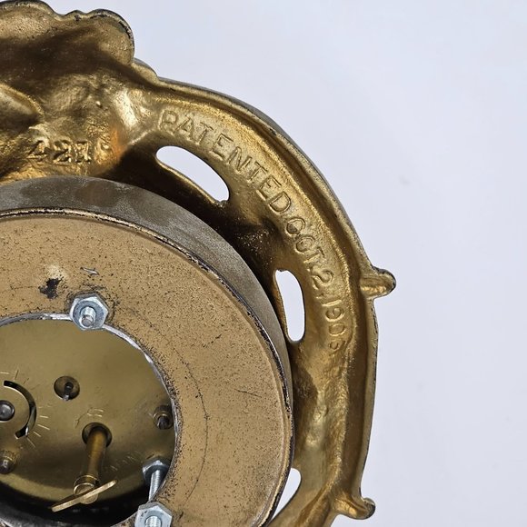 Antique Ornate Gold Mantel Clock Cherub Design Mercedes Germany Circa 1906 - Picture 8 of 14